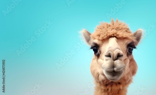 Creative Animal Concept. Camel over pastel bright background. Generative AI. © Curioso.Photography