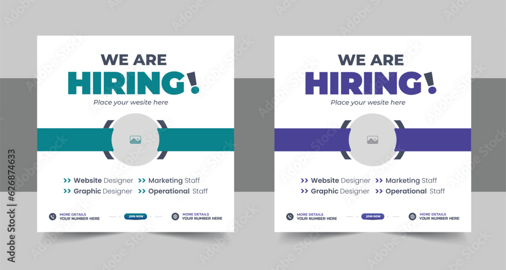 Modern we are hiring job vacancy social media post or Social Media Banner design template, We are hiring job vacancy square web banner design Modern we are hiring job vacancy social media post or Social Media Banner design template, We are hiring job vacancy square web banner design