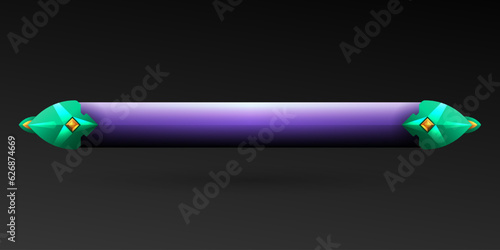 Fantasy Purple Game Title Banner, Abstract style lower third for game ui design