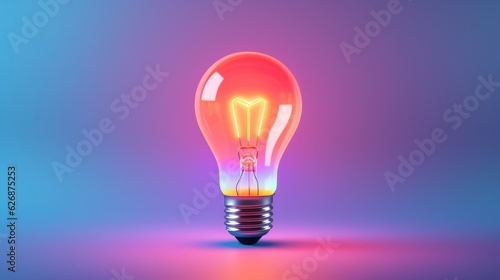 Colorful light bulb against background. Beautiful illustration picture. Generative AI