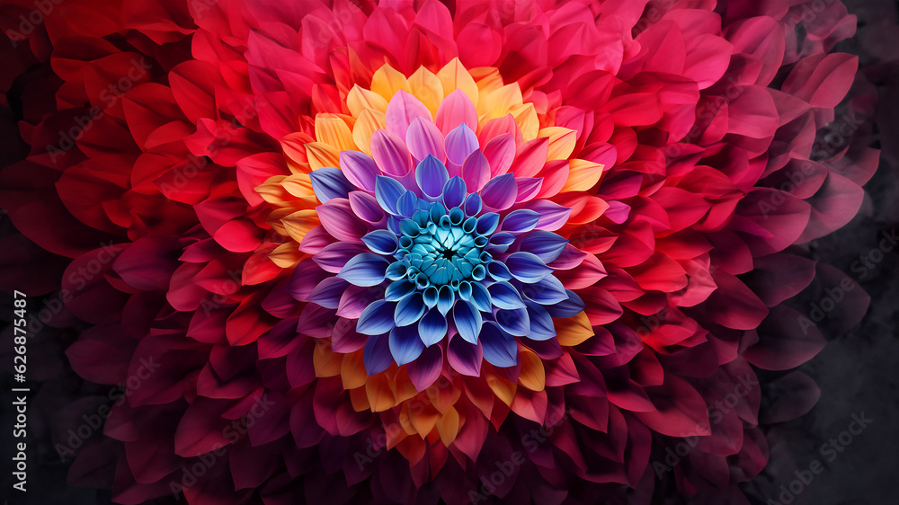 Blumen Blüte bunt mit Farben Explosion Nahaufnahme, ai generativ Blumen Blüte bunt mit Farben Explosion Nahaufnahme, ai generativ