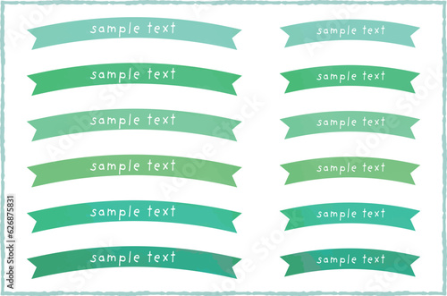 かわいい水彩の手書き風リボンセット　Hand drawn style cute watercolor vector ribbon set