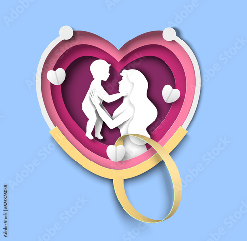 Pediatric medicine vector illustration with mother holding baby