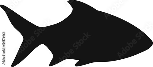 Set of fish silhouette vector illustration. Graphic underwater animal symbol