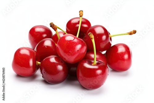 Cherries on white background