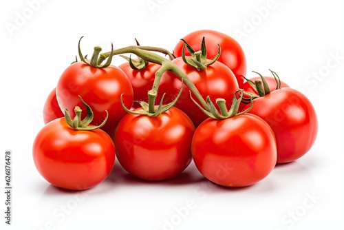Raw cherry tomatoes on a vine, generative AI