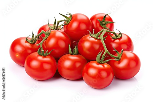 Cherry tomatoes on white background, generative AI