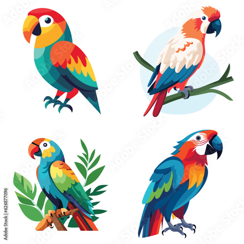 parrots on a branch
