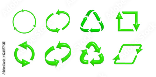 リサイクル, サイクル, 緑, 再利用, 分別ゴミ, エコロジーのベクターアイコンイラスト素材