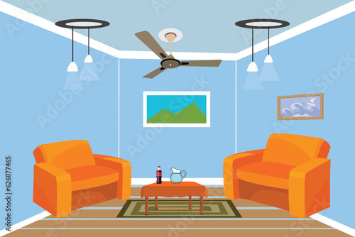 vector modern interior House.