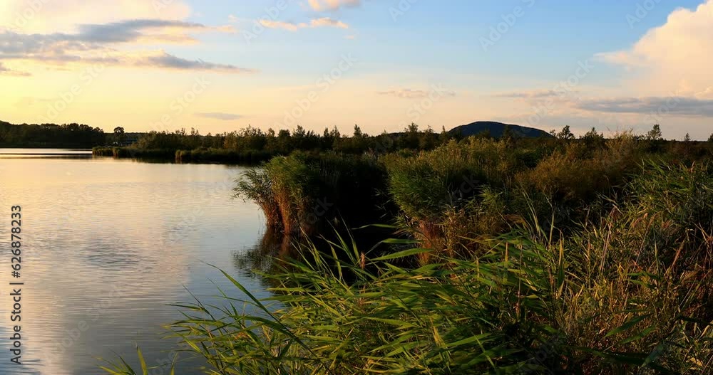 Five connective Lakes at sunset.Sunset of Wudalianchi Volcanic Ruins Protection area, Heilongjiang, China. Five connective Lakes at sunset.Sunset of Wudalianchi Volcanic Ruins Protection area, Heilongjiang, China.