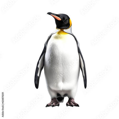 Penguin isolated on white background, transparent cutout