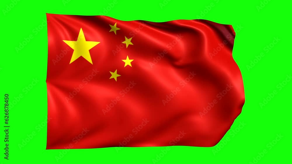 green screen animated china flag green screen animated china flag