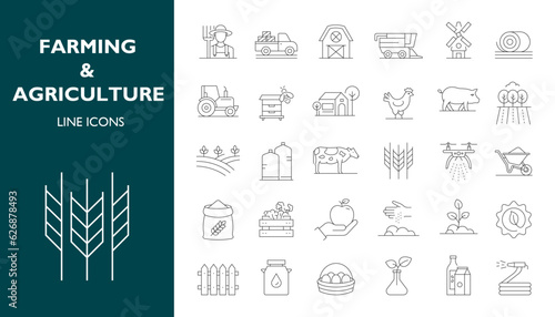 Obraz na płótnie farming and agriculture  icons set , farmer icons set
