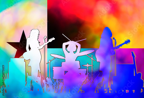 Texas Girl Band Abstract
