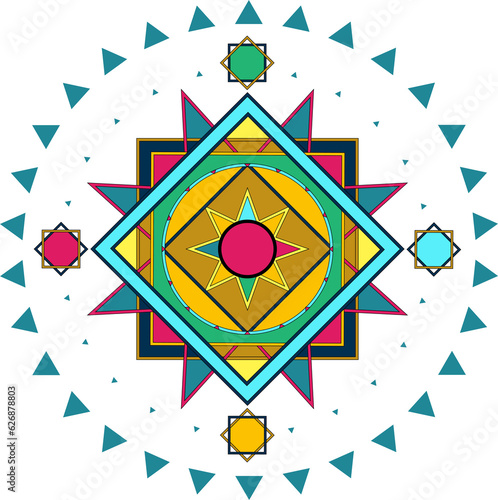 pattern vector Mandala colored (ID: 626878803)