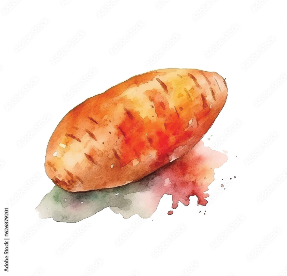  Yam watercolor paint