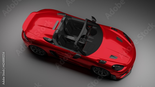 New sport car, auto cabrio RS, S-class convertible type in modern style. Copy space, banner composition. 3D render