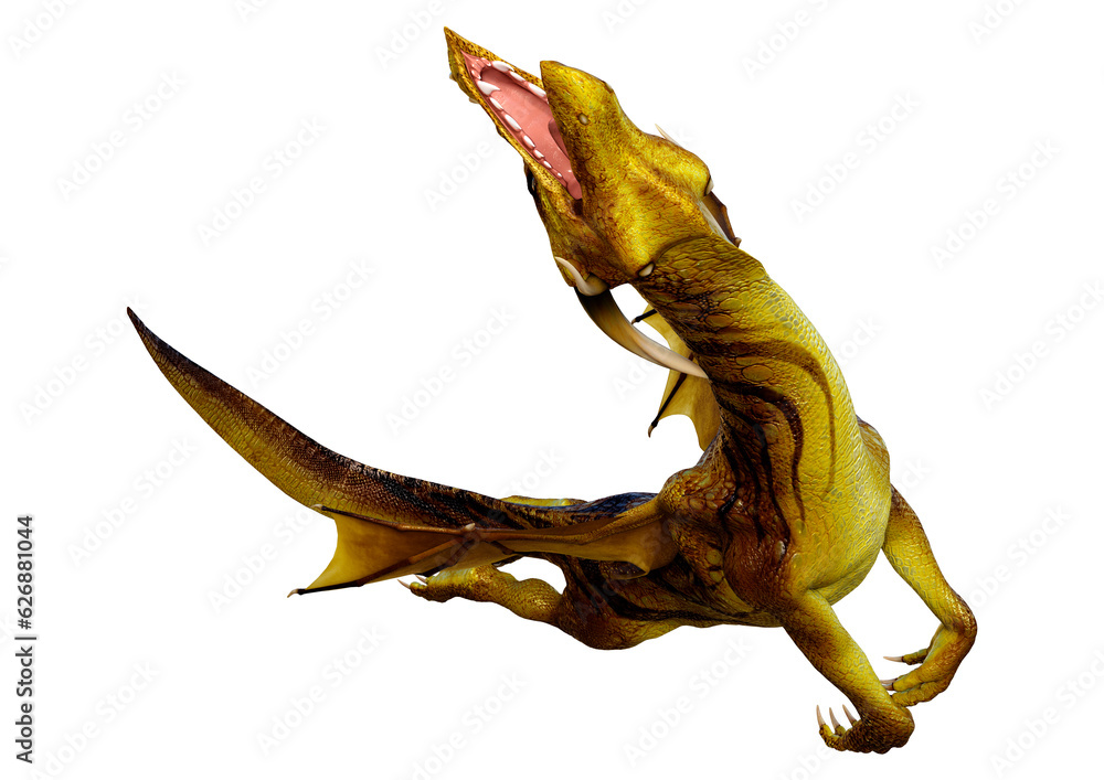 Fototapeta premium 3D Rendering Fairy Tale Dragon on White