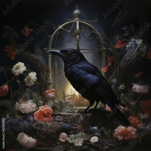 raven on the fence