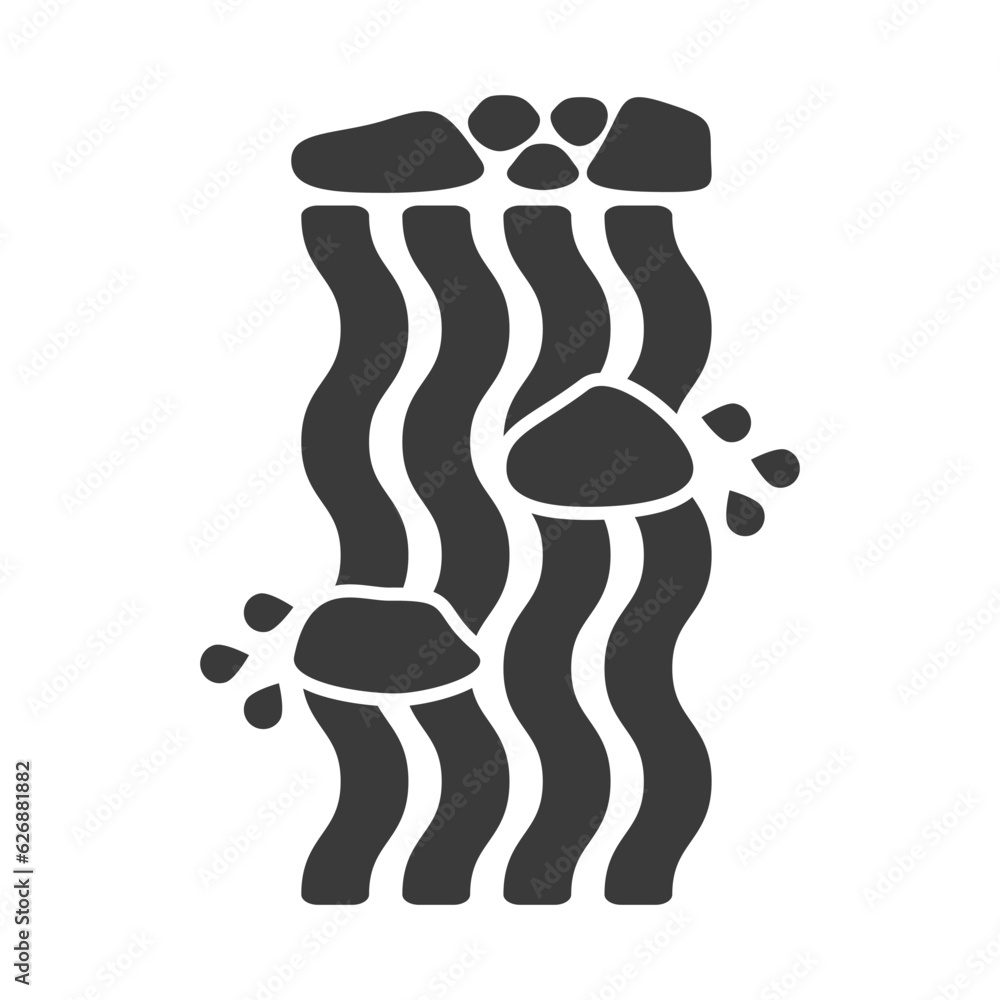 Waterfall glyph icon isolated on white background.Vector illustration.