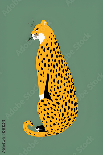 Obraz na płótnie Leopardo colorful ilustración dibujo