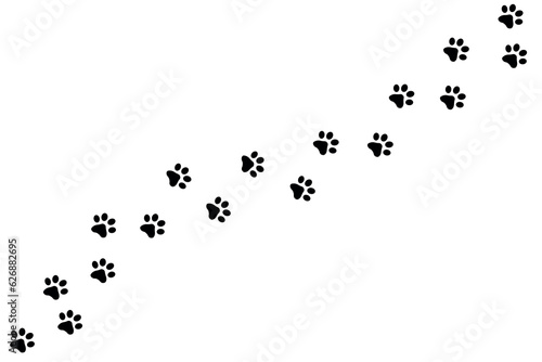 Animal Paw Track - Black Vector Icons Isolated On White Background