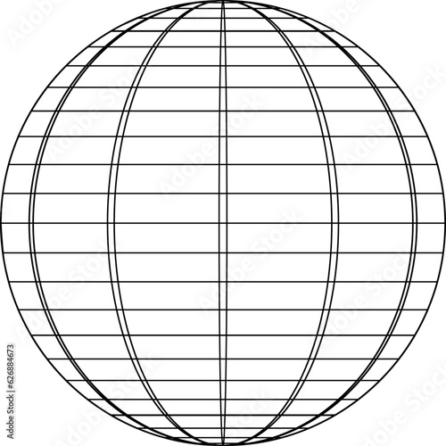 Geometric shape of sphere 3d design in technology style. Abstract circle vector illustration.