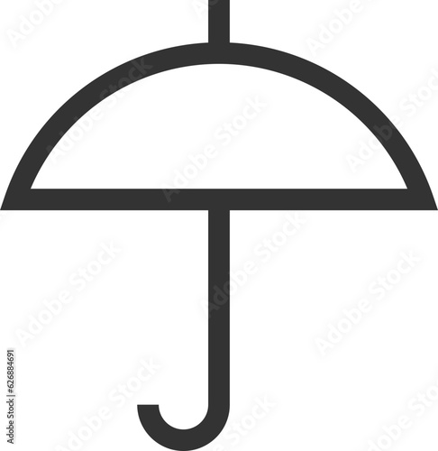 Umbrella icon vector. Rain protection. Concept for insurance company. Black and white silhouette flat design