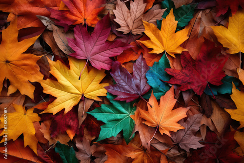 Colorful Autumn Leaves created with GenAI