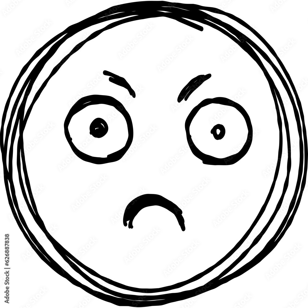 Scribble Emoji Frowning Scribble Emoji Frowning