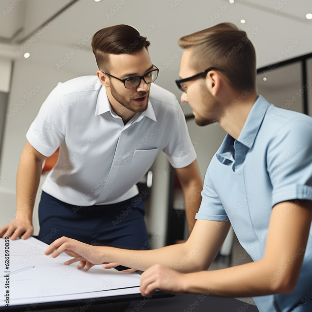 team member discussing over new business project