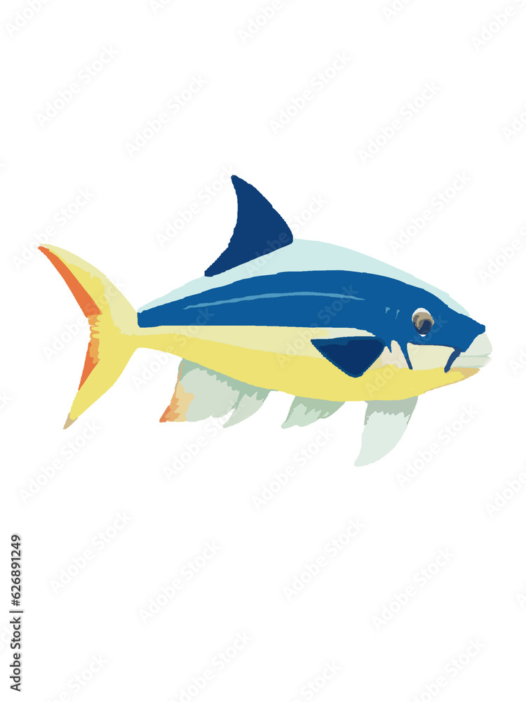 Vector illustration of a tuna fish on a white background. Isolated Vector illustration of a tuna fish on a white background. Isolated