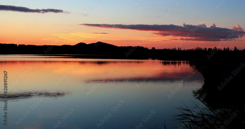 Five connective Lakes at sunset.Sunset of Wudalianchi Volcanic Ruins Protection area, Heilongjiang, China. Five connective Lakes at sunset.Sunset of Wudalianchi Volcanic Ruins Protection area, Heilongjiang, China.