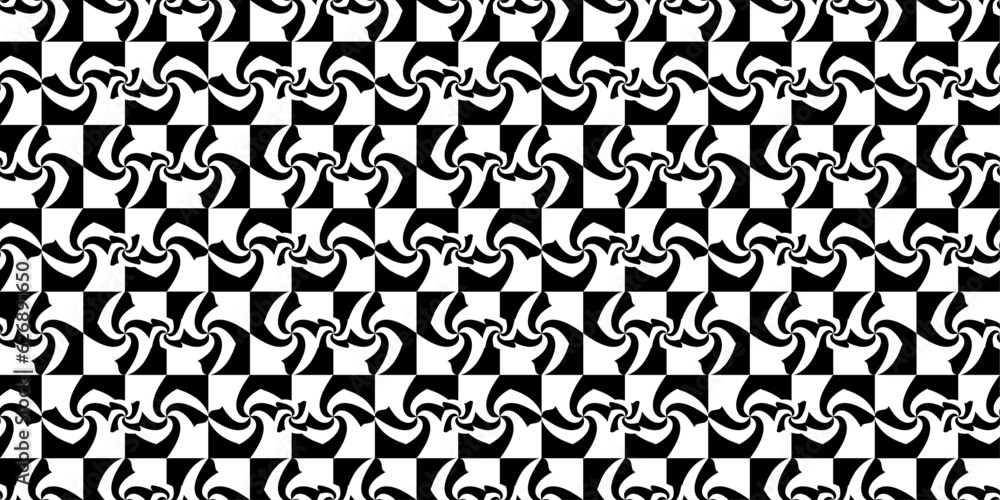 Turntables on a monochrome checker background. Vector pattern with a texture of turntables. Design for textile, fabric, clothing, curtain, rug, batik, ornament, background, wrapping.