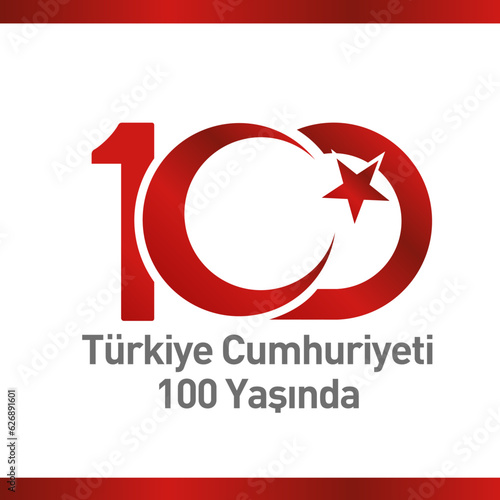 Türkiye republic 100 years old typography work