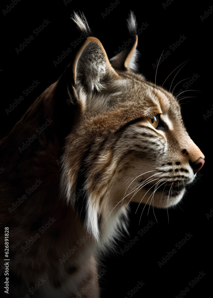 Lynx profile portrait - Generative AI Lynx profile portrait - Generative AI