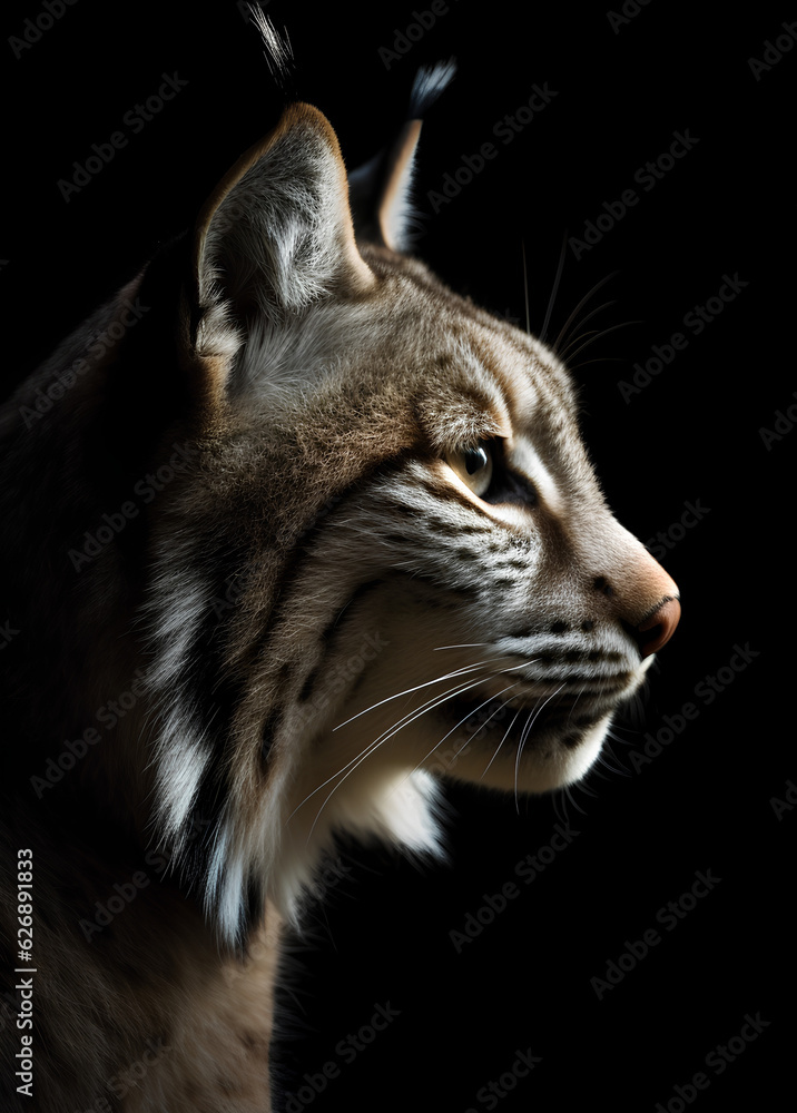 Lynx profile portrait - Generative AI Lynx profile portrait - Generative AI