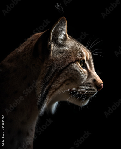 Lynx profile portrait - Generative AI