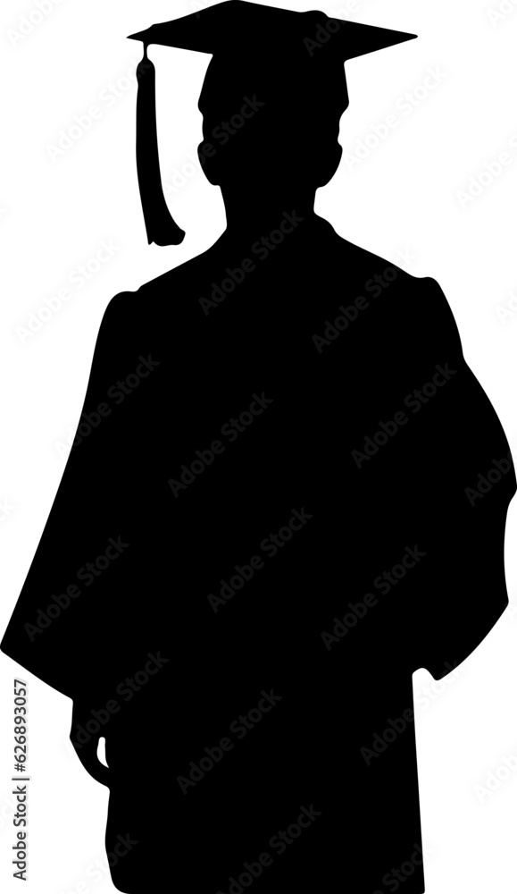 Student graduating silhouette illustration