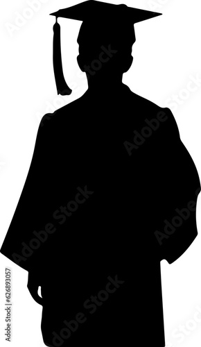 Student graduating silhouette illustration