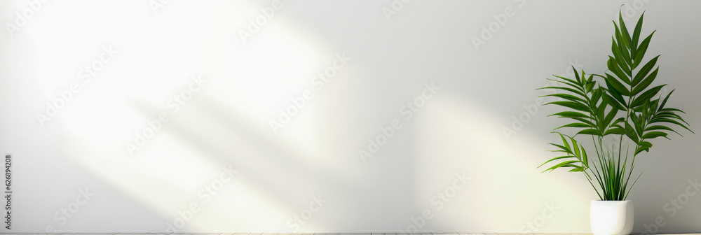 Wand mit Floralen Schatten. Generiert mit KI Wand mit Floralen Schatten. Generiert mit KI