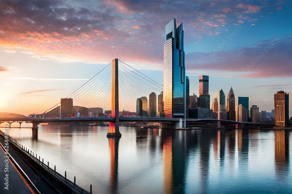 Obraz premium city harbour bridge
