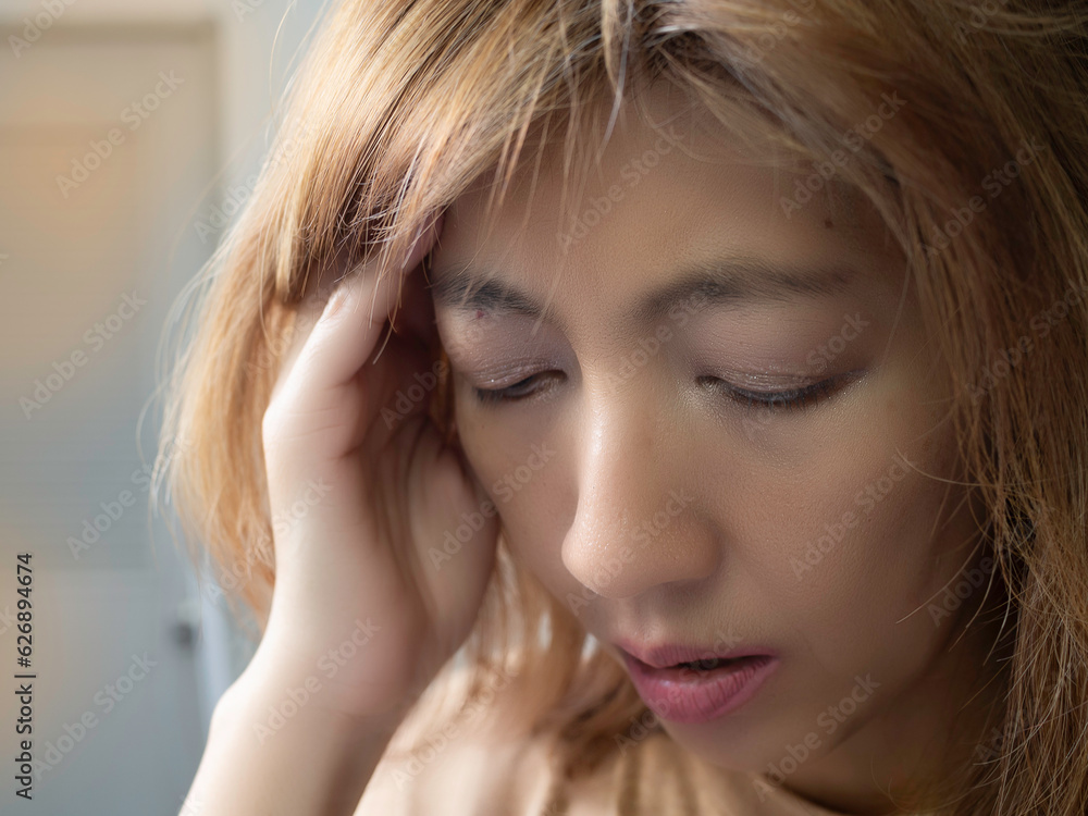 Sadness woman with worry and depressed feeling, Sadness woman with worry and depressed feeling,
