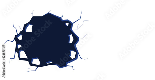Illustration of a hole in space with a place to insert. It can be used to visualize falling, breaking, and cracking