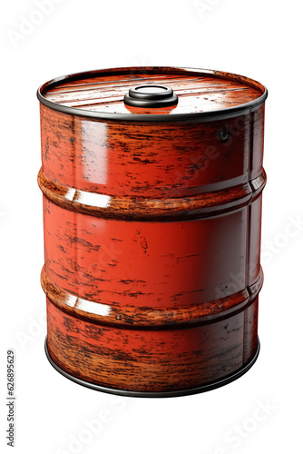 oil barrel isolated on transparent background. Generative Ai