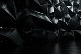 A polygonal wallpaper with dark and futuristic black surface. Generative AI