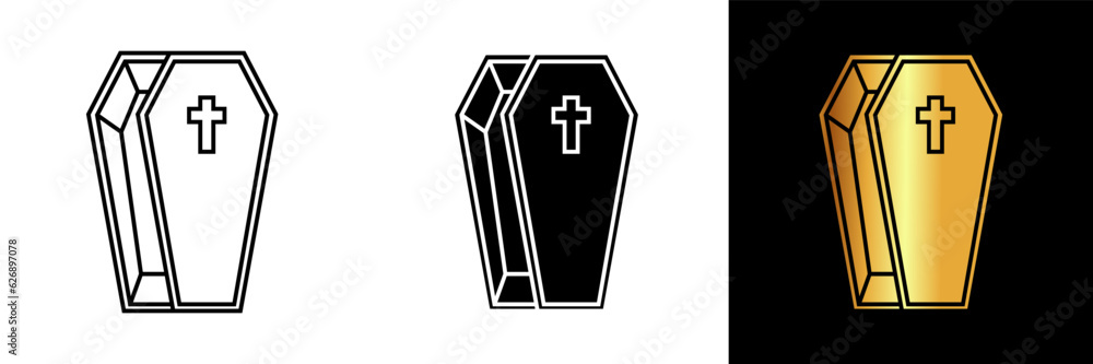 The Coffin Icon represents a burial casket, often associated with death, funerals, and the afterlife. It is a symbol of mortality and is commonly used in Halloween, horror, and gothic themes. The Coffin Icon represents a burial casket, often associated with death, funerals, and the afterlife. It is a symbol of mortality and is commonly used in Halloween, horror, and gothic themes.