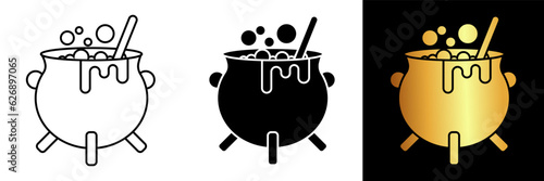 The Cauldron Icon represents a large, heavy pot often associated with magic, potions, and witchcraft. 