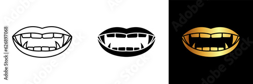 Εκτύπωση καμβά The Vampire Fangs Icon features a pair of sharp and menacing fangs, commonly associated with vampires and their bloodthirsty nature
